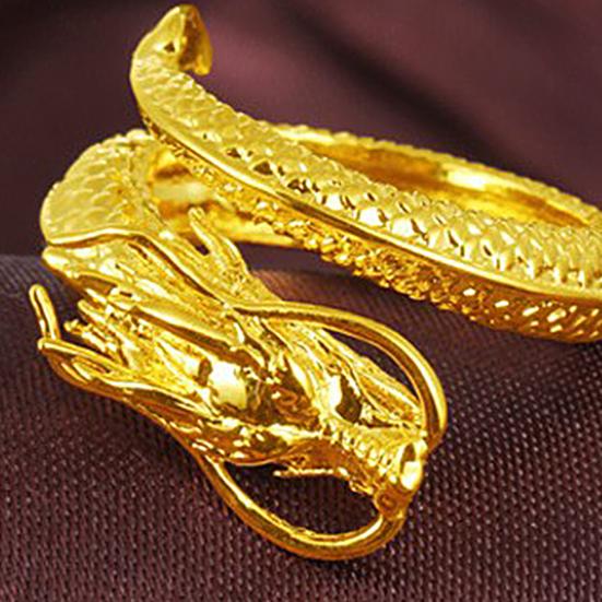 Vintage öppen gravyr män drak form dominerande ring