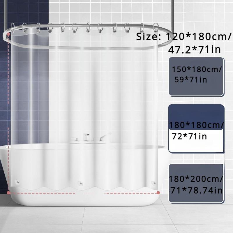 Transparent Shower Curtain Liner, Lightweight, Waterproof Shower Curtain for Bathrooms