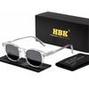 HBK Retro Men's Fashion Polarized Sunglasses High-Quality Tr-90 Frame Vintage Sun Glasses Women's Travel Party Eyeglasses