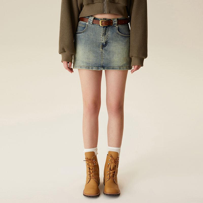 Yescci Denim Skirt Women's Summer 2025 New Arrival A- Line Accessible Luxury Fancy Denim Skirt Short Small