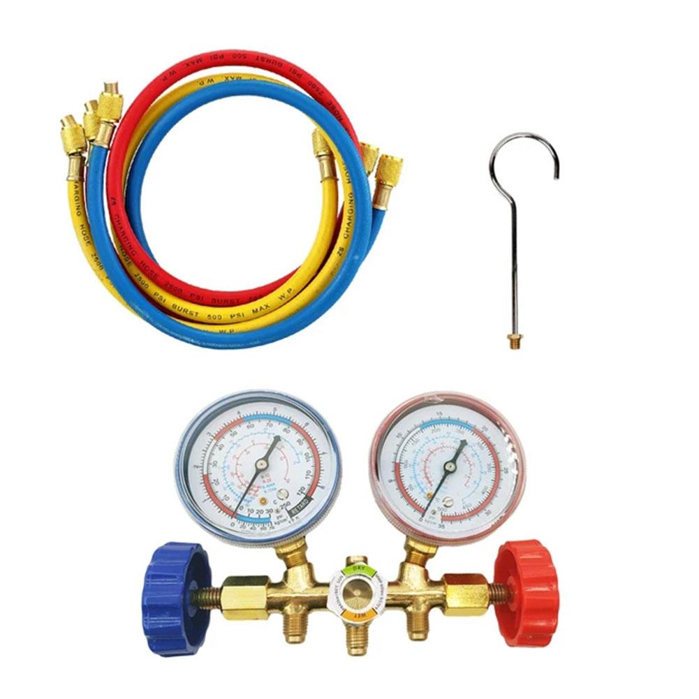 Für R134a R12 R22 R404A Klimaanlage Manometer Manifold Pressure Verteiler Werkzeug Kältemittel Freon Messung G9W5