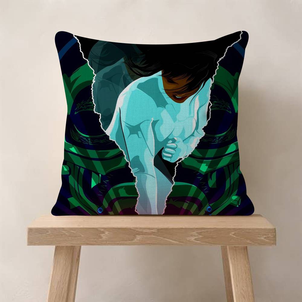 Anime Ghost In The Shell Movie Sticky Cushion Cover 30x50 Polyester Sofa Cushions Decorative Throw Pillows Home Decoration