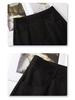 2025 Spring Women's Black Wide-Leg Pants: Loose, Slimming, Drapey, Casual, Straight-Leg Trousers for Spring and Autumn.