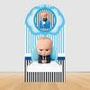 Šťastné narozeniny Boss Baby Oblouk Pozadí Kryt Klučičí Narozeniny Miminkovská Oslava Dekorace Fotografické Pozadí Rekvizity