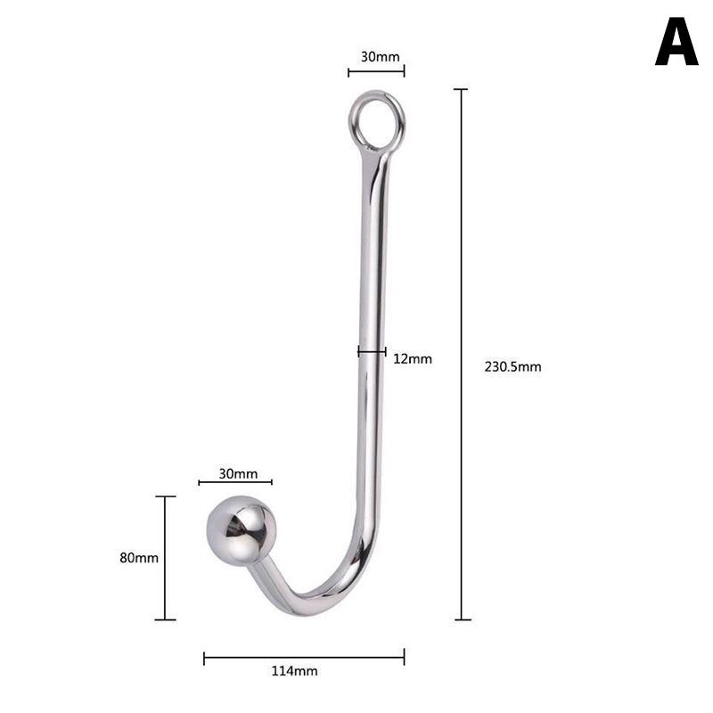 Stainless Steel Anal Hook With Anal Beads Hole Anal Hook Metal Butt Plug Anal Sex Toys Adult Product No Vibrator For Men Gay