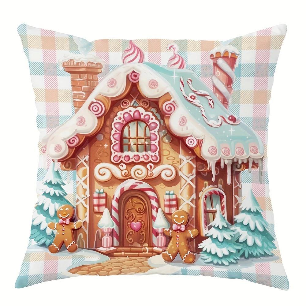 Christmas Gingerbread theme pillowcase home Bedroom Room living Room Sofa cushion cover Merry Christmas New Year Gift