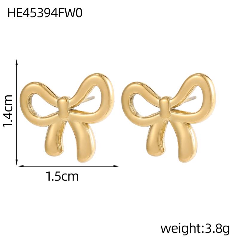 CARLIDANA Fashion Waterproof Stainless Steel Earring Trendy Bow Earrings Gold Plated Butterfly Bow Knot Stud Earrings for Women