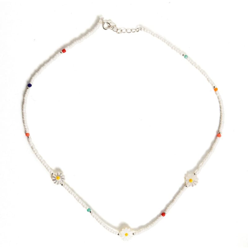 SCALETTO WIL206 Daisy White Beads Necklace