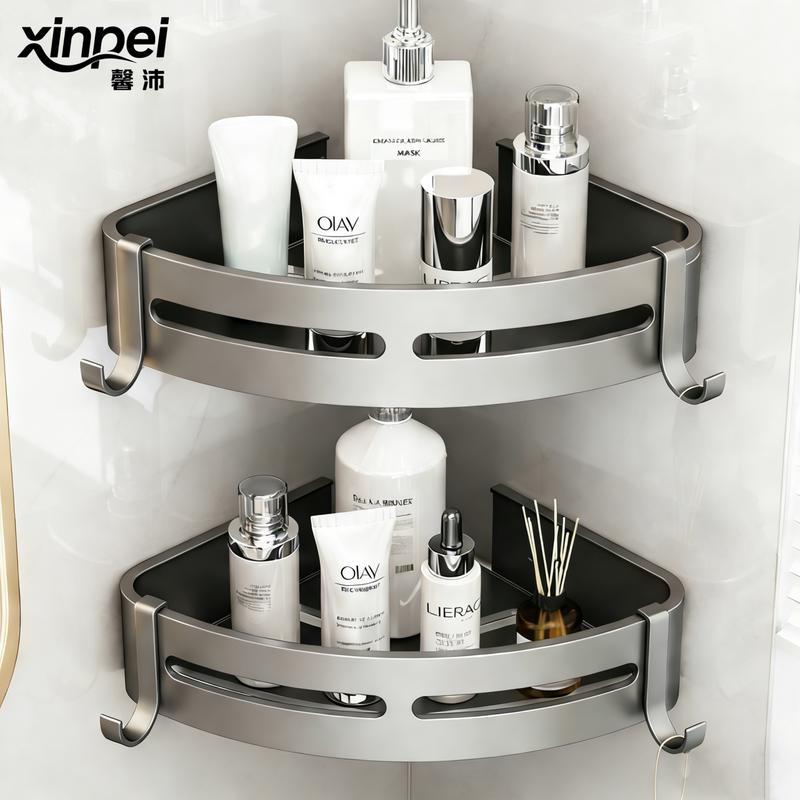 Xinpei No-Drill Aluminum Bathroom Corner Shelf