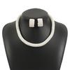 Rhinestones And Pearls Jewelry Set Versatile For Weddings Event Lightweight Design Celebration Necklace Ear Studs