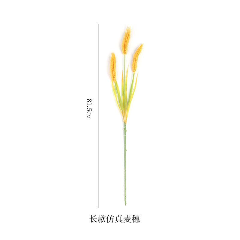 10pcs Simulated Plant Single Branch 3 Fork Wheat Ear Golden Rice Wheat Ear Pastoral Crop Home Decoration