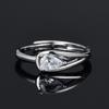 Women's Adjustable Water Drop Diamond Ring - Elegant and Versatile Design