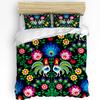 Mexico Art Flower Chicken Bedding Set 3pcs Boys Girls Duvet Cover Pillowcase Kids Adult Quilt Cover Double Bed Set Home Textile