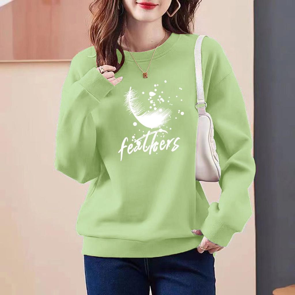 Warm Round Neck Sweatshirt for Women's Outer Wear Ins Trendy Autumn Winter New Loose Student Versatile Bottoming Top