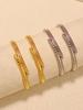 Snake Tails Shape Stainless Steel Bracelet Bangles For Women 18k Gold Plated With Shiny Zircon Luxury Women's Bracelets Bangle