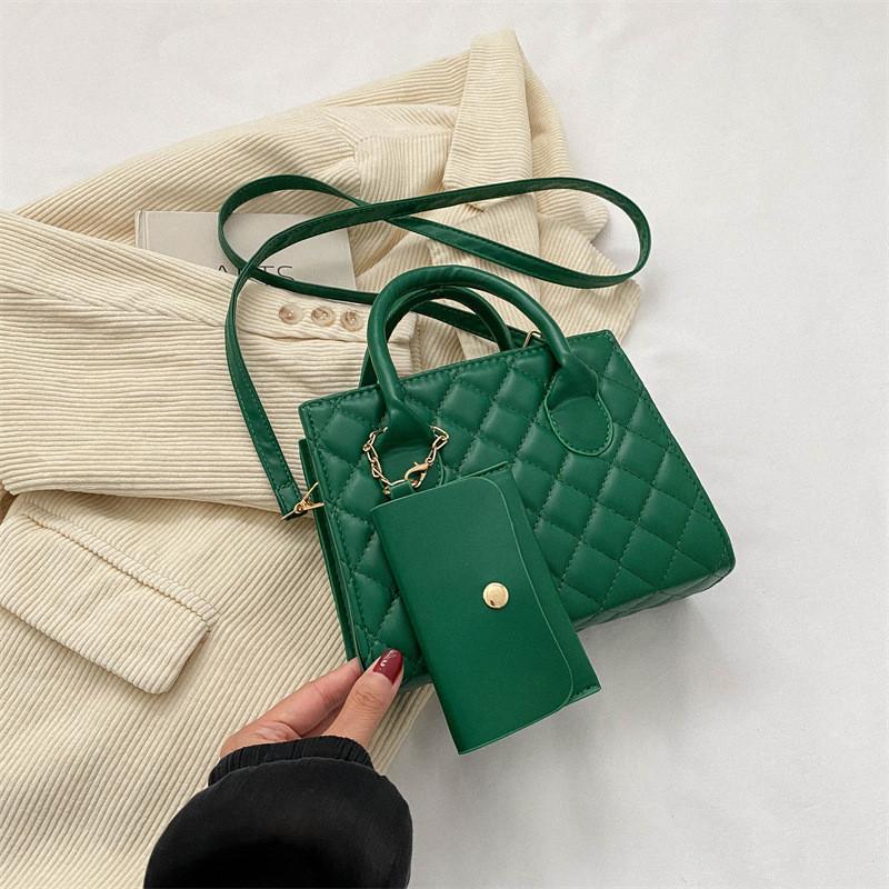 Women s Shoulder Bag 2023 Autumn New Bag Fashion Simple Small Square Bag зелёный