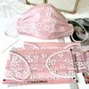 40pcs Disposable Double-Layer Summer Face Masks, Thin and Breathable, Cute and Stylish, Cherry Blossom Lace Design, Comfortable Elasticity for Going