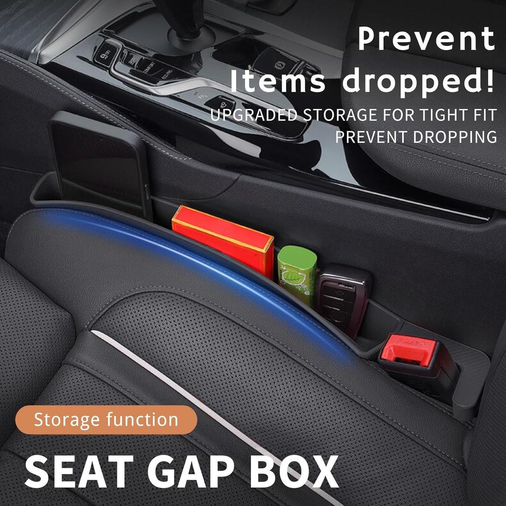 Car Seat Gap Filler Organizer With USB Cable Slot,Car Gap Filler For Phones, Keys, And Co – Prevents Drops, Adds Storage, Fits Most Vehicles(2Pack
