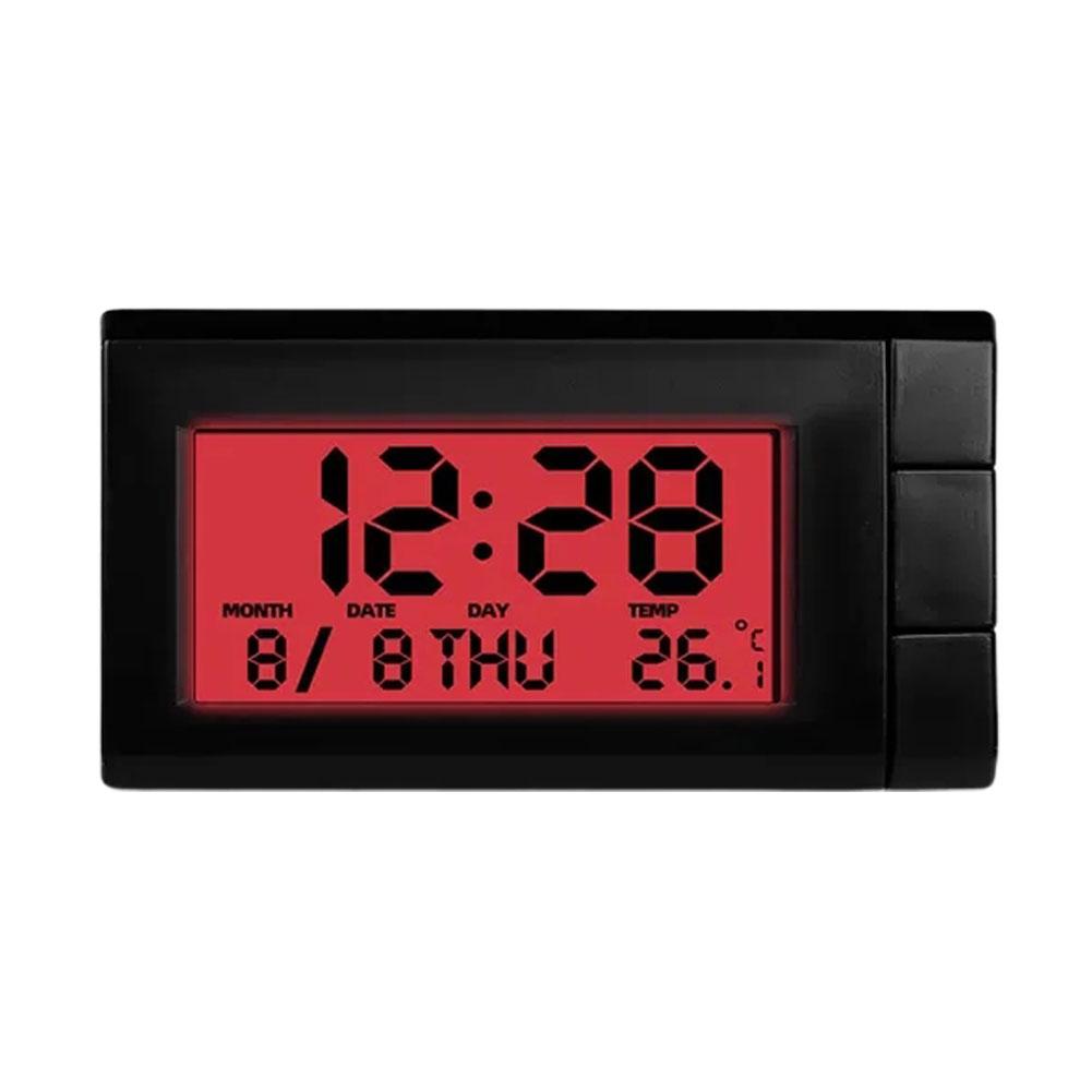 For Car Accessories Noctilucent Decor Car 2-in-1 Temperature Clock Temperature Electronic Display Automotive Digital Clock L1O0