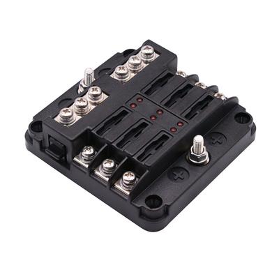 6Way Circuit Blade Fuse Holder Box Block Cover 12/24V For Car Truck Boat Marine
