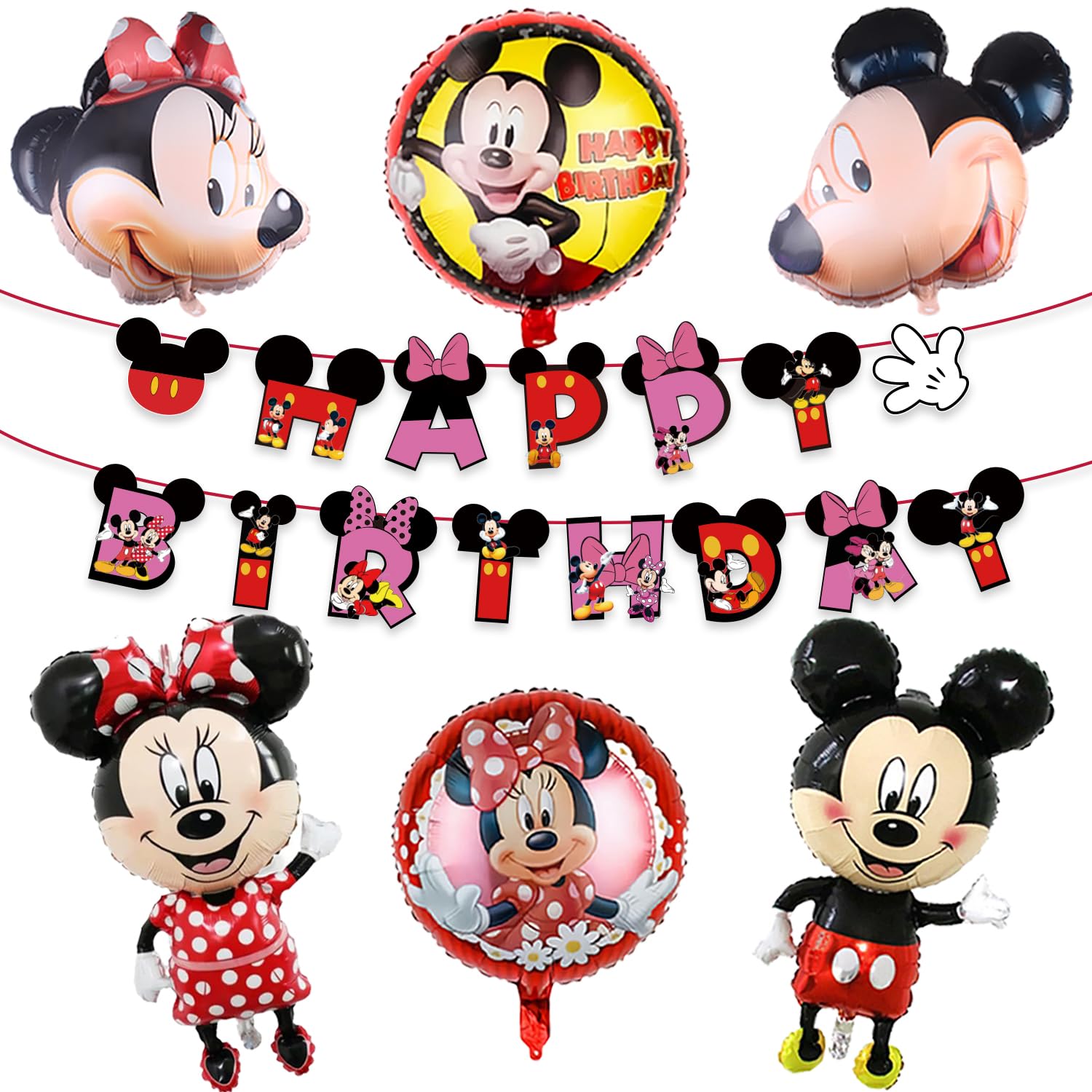 

Микки Маус Украшения на День Рождения Шары Подвесные Спирали Украшения на День Рождения Набор Шаров Гирлянда С Днем Рождения Алюминиевый Шар С Днем Рождения