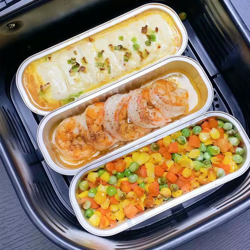 Tin Paper Box Thickened Aluminum Foil Box Packaging Takeaway Box Air Fryer Special Disposable Cheese Baked Durian Box