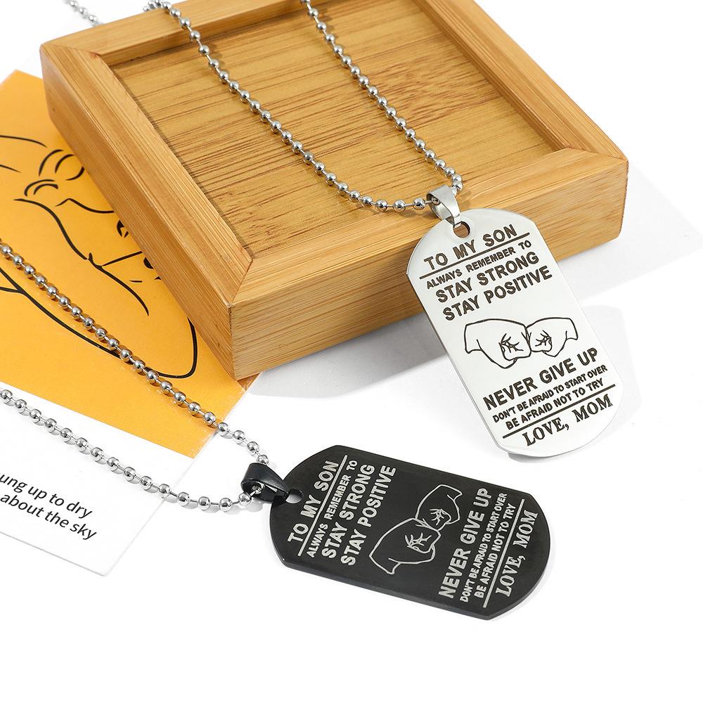 Pendant Military Brand Engraved Bead Chain High-end Fashion Mother's Day Gift Necklace
