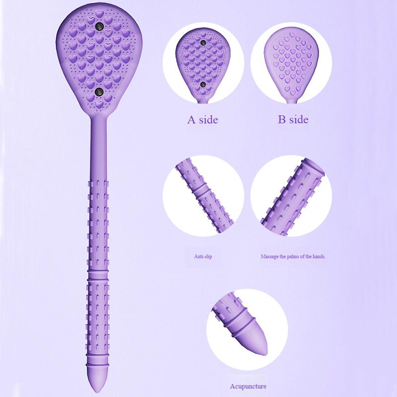 Thick Silicone Tapping Hammer, Extra Long Gua Sha & Meridian Massager for Back Pain Relief, Senior Wellness Tool