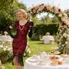 Flapper Dresses 1920s V Neck Sequins Fringed Dress Great Gatsby Dress for Womens Cocktail Dresses