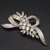Used H329 PANETTA Brooch Rhinestone Silver Color Design Costume Jewelry