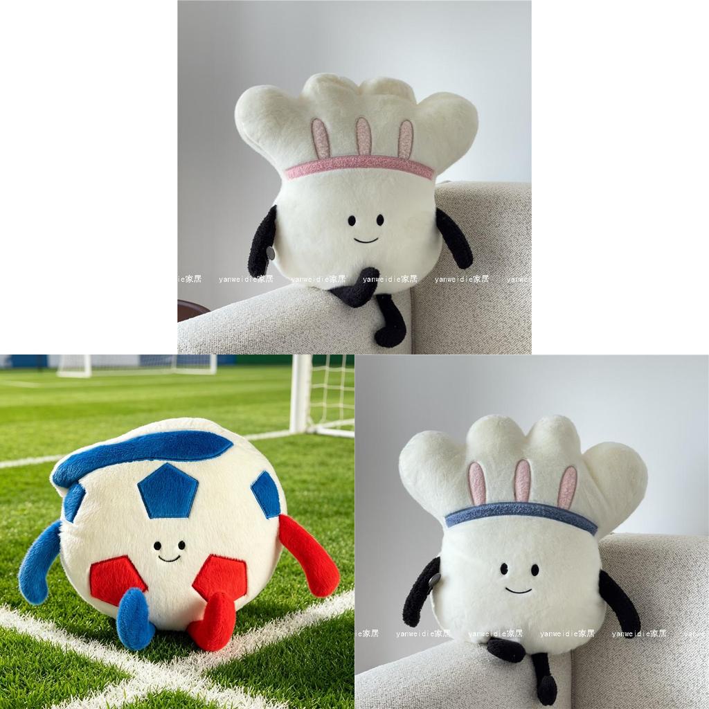 Cartoon Featherball Plush Cushion With Embroidered Design For Home And Office Lounge Decor