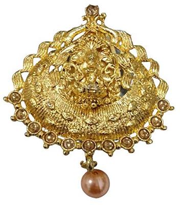 Pin de Saree RSINC Moti y Piedras Doradas Usado para Mujeres 6.5 cm 09-G8V7-DV94