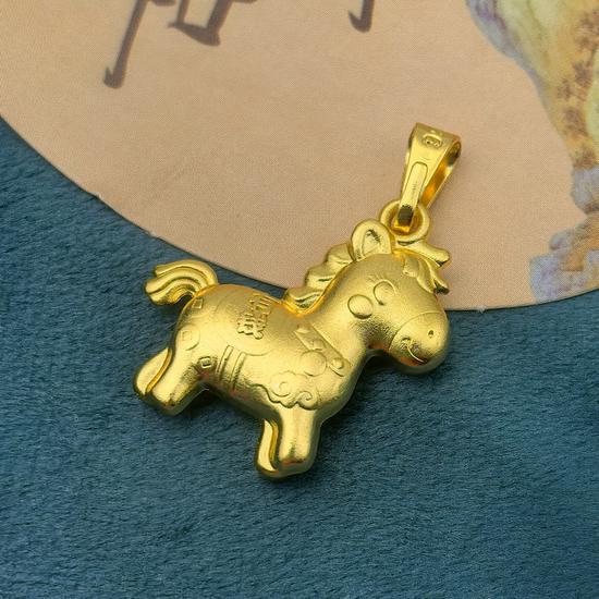 Guochao Traditional Alloy Horse Pendant - Prosperity Charm for 2026 Year of the Horse, DIY Jewelry Accessory