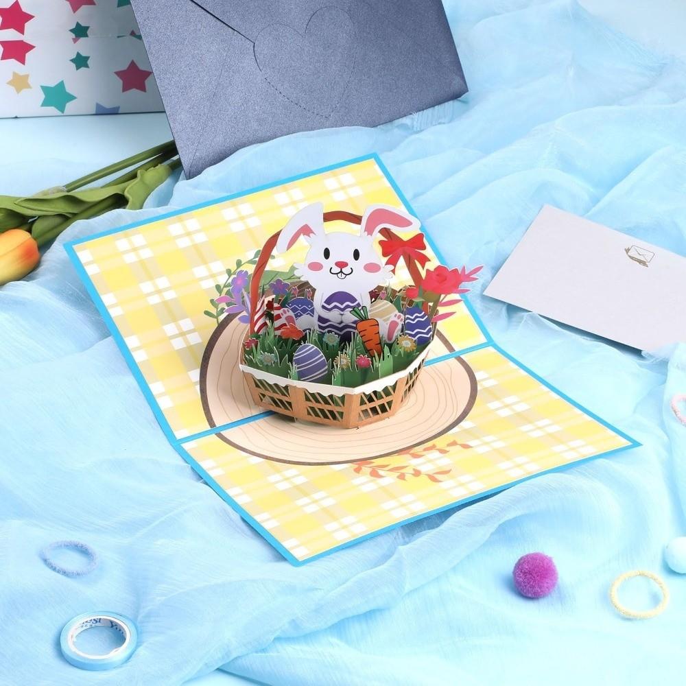 Folding Easter Greeting Cards Paper Arts Rabbit Egg Gifts Card Message Cards  All Occasions