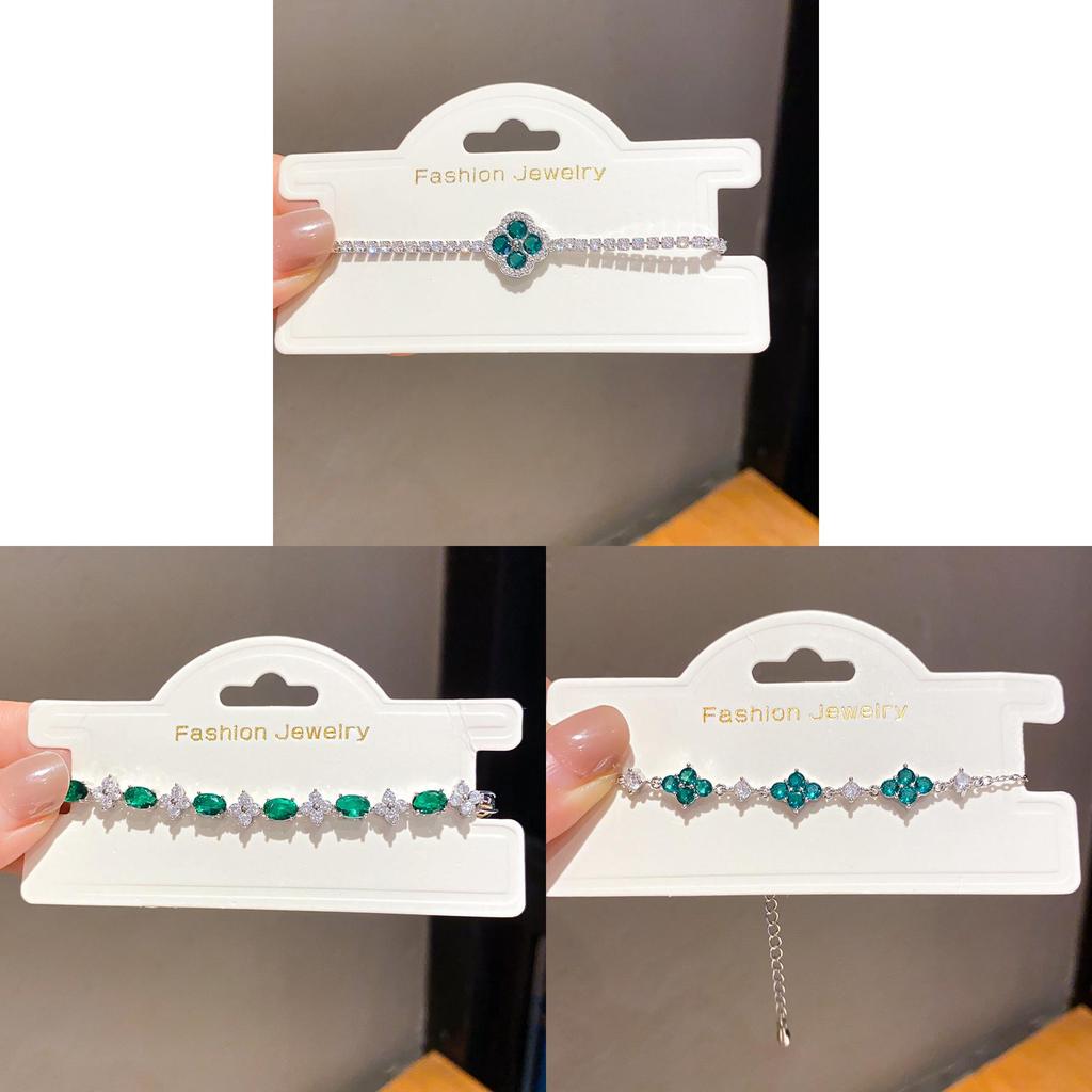 Geometric Zircon Oval Elegant Bracelet For Women With Cubic Brass Jewelry Gift