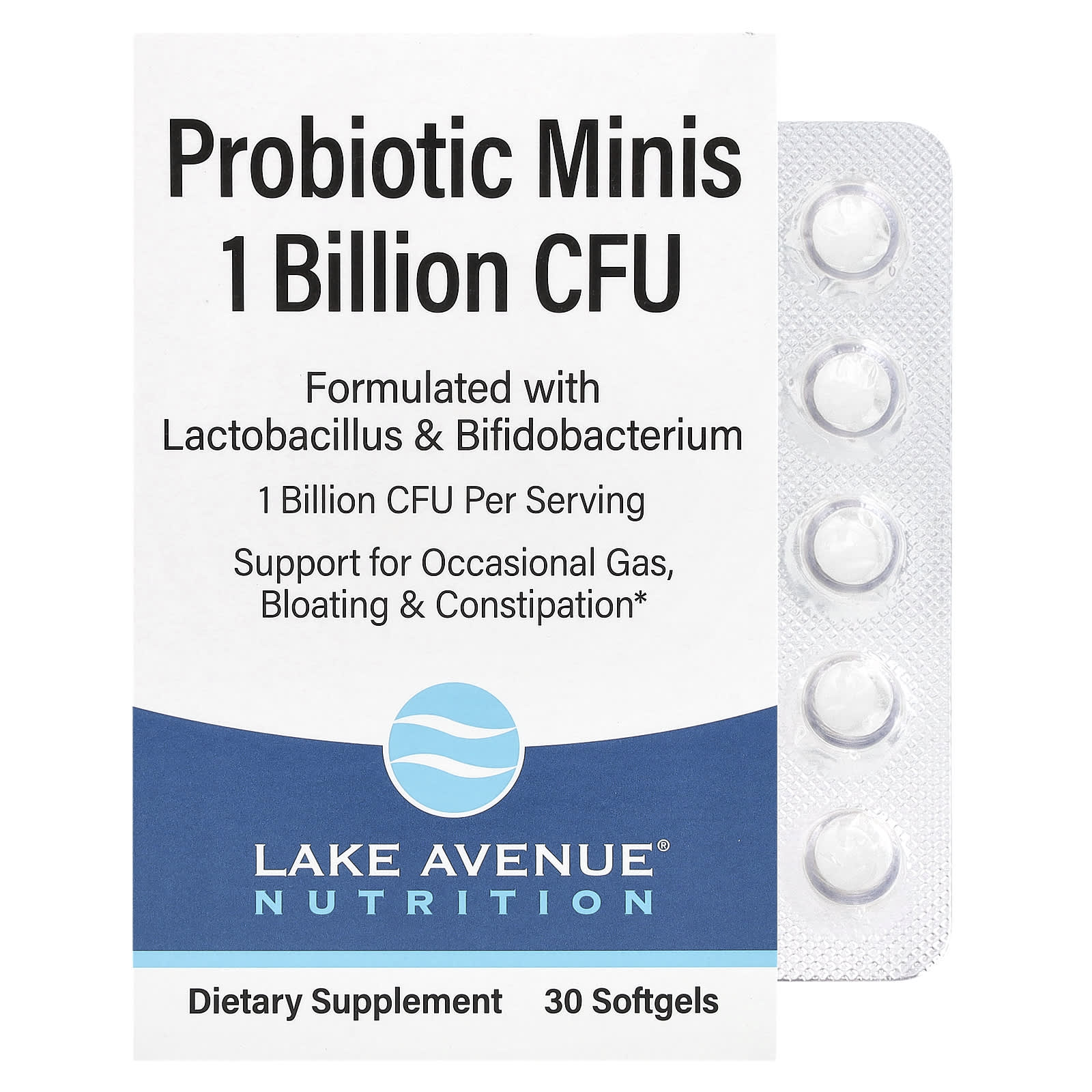 

Probiotic Minis, Healthy 2 Bacteria, 1 Billion Cfu, 30 Mini Softgels