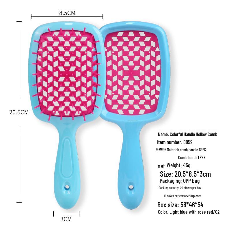 

Versatile Comb Set: Mesh, No-Knot Smooth, Vented, Fluffy Hair Massage, and Square Comb Boxed