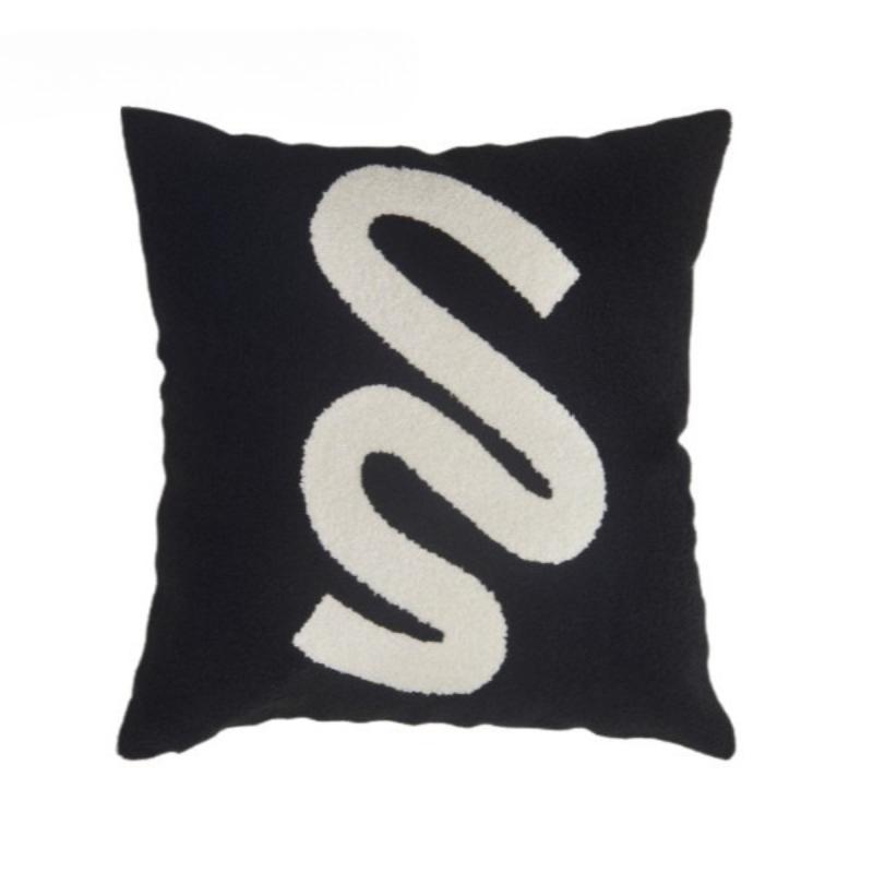 Housse de coussin décorative 45x45CM Noir Blanc pour canapé, gîte, moderne, simple, coussin lombaire, housse de coussin décorative pour la maison