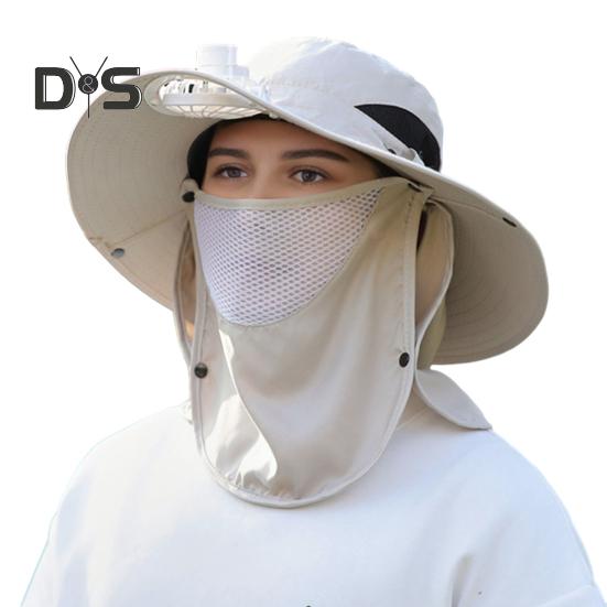 

Кепка с защитой лица и шеи от солнца UPF 50+, защита от ультрафиолета, дышащая, с солнечной батареей, для мужчин, для летней рыбалки и активного отдыха, с широкими полями бежевый