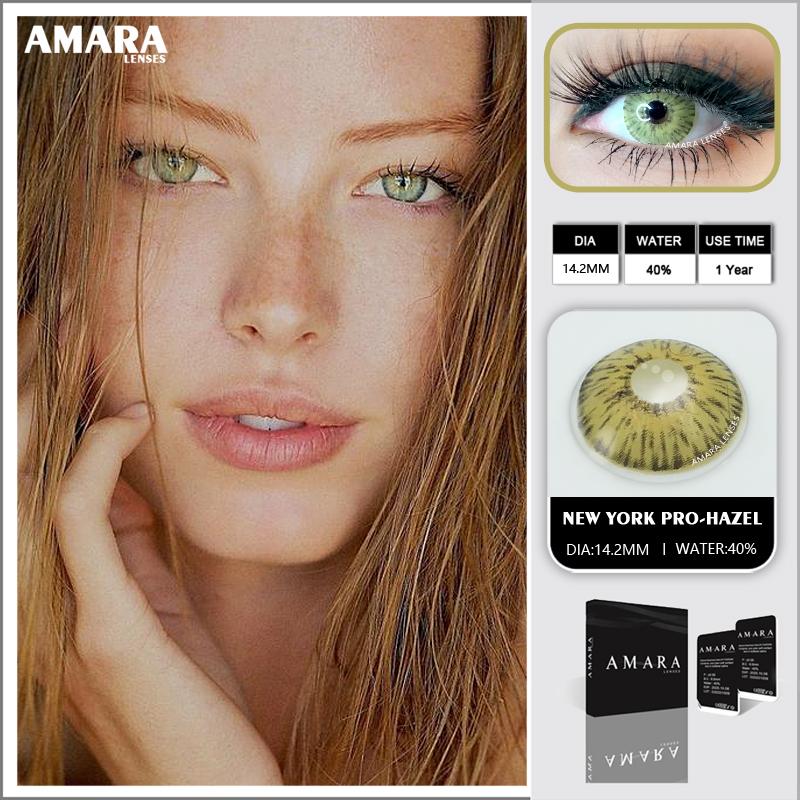 AMARA LENSES 1 Paar N YORK PRO Farbkontaktlinsen, natürlich aussehende Kontaktlinsen-Augenkosmetik