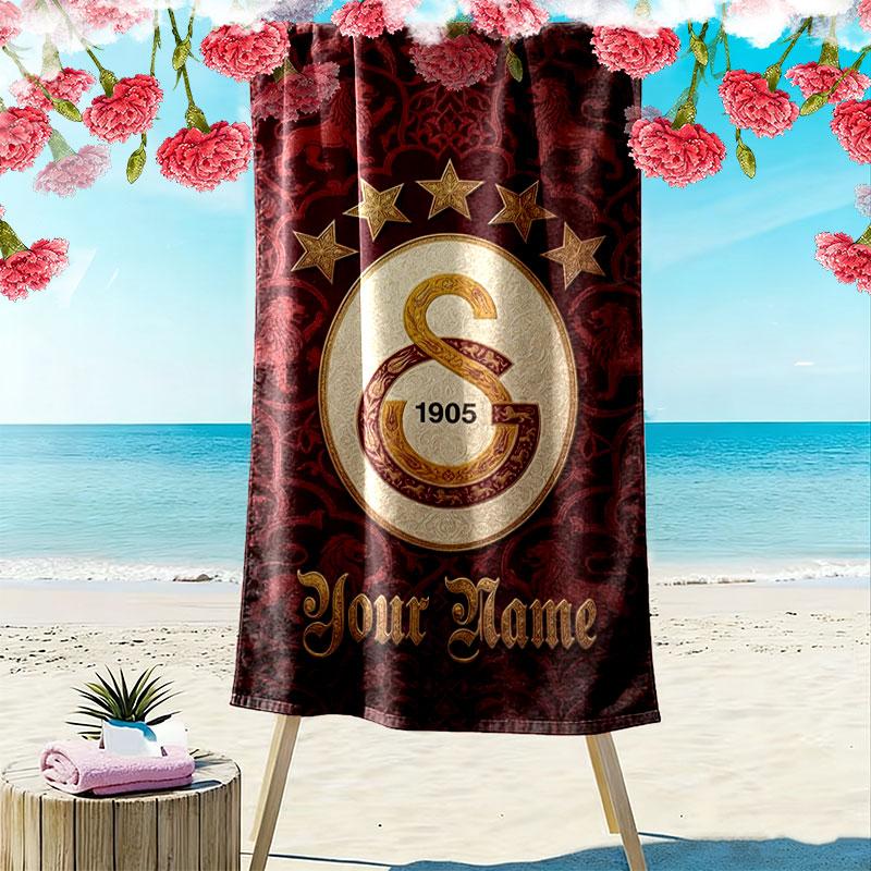 Galatasaray S Custom Name Print Beach Towel, Large Soft Quick Dry Towel for Beach Camping Swimming