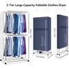 Electric Clothes Dryer with Remote Control and Timer, 1300W Large Capacity 2-Tier Heated Airer with Cover, Indoor Foldable Drying Rack, Overheat