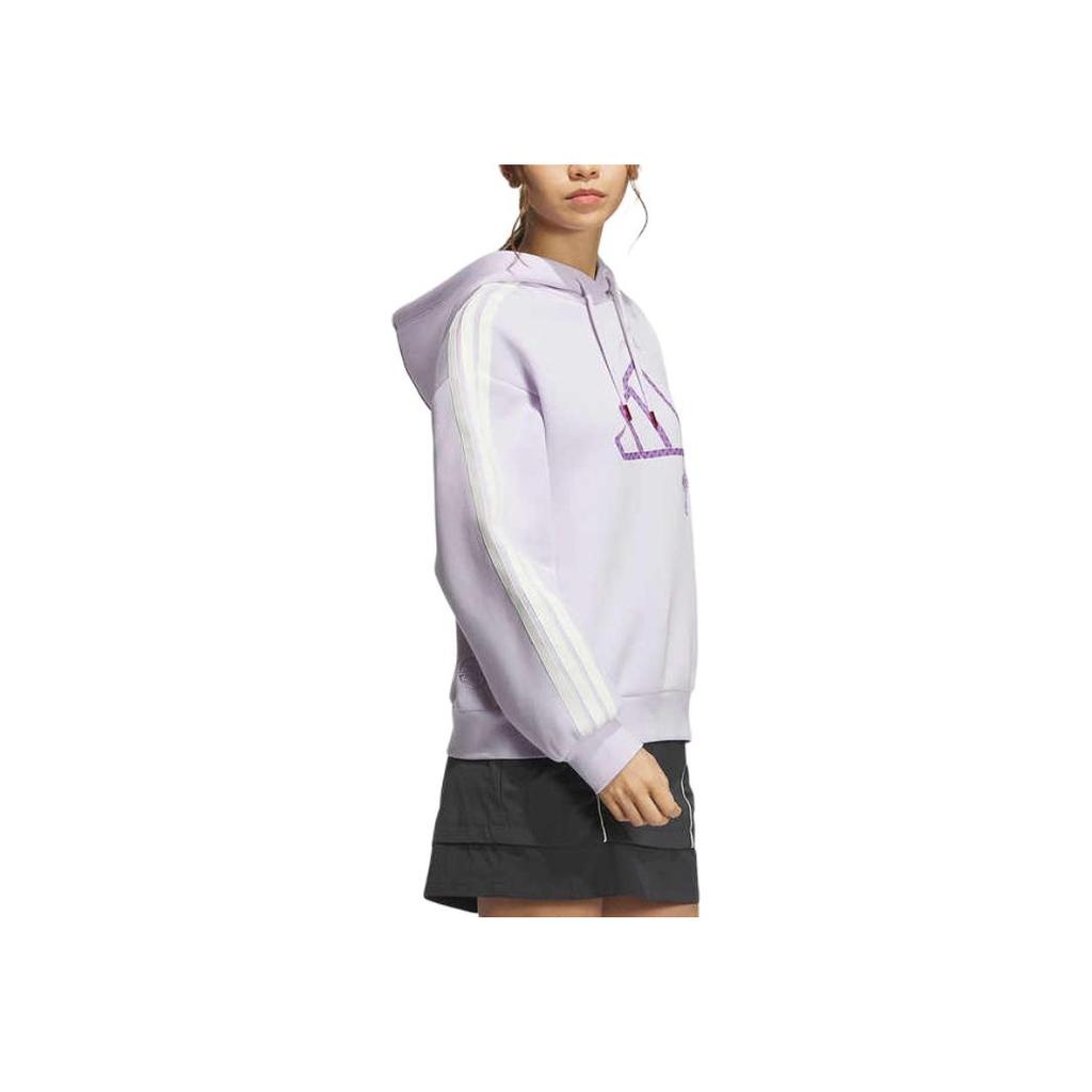 Adidas Year Of The Snake Limited Edition Casual Series Brand Logo Hooded Pullover Striped Long Sleeve Sweatshirt Women sweatshirt Light-Purple JZ1637