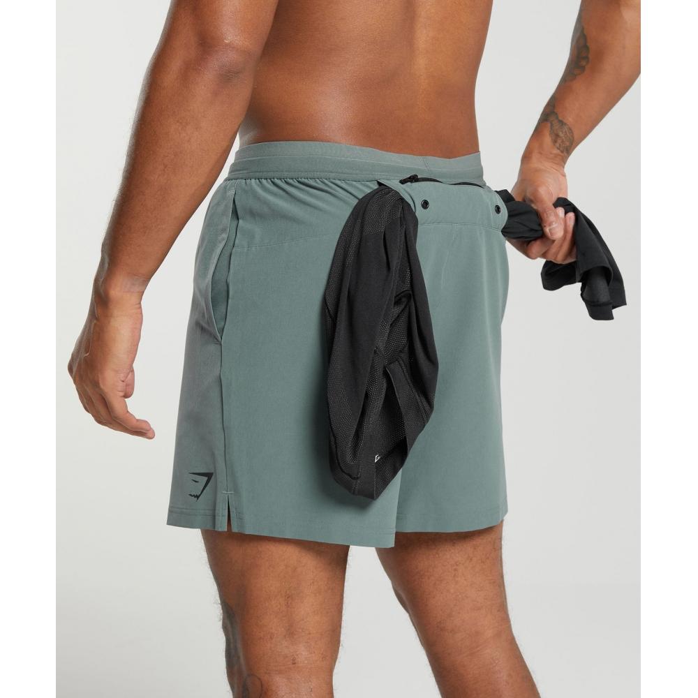 Gymshark Land To Water 6  Shorts Cargo Teal A5a6i Tbng