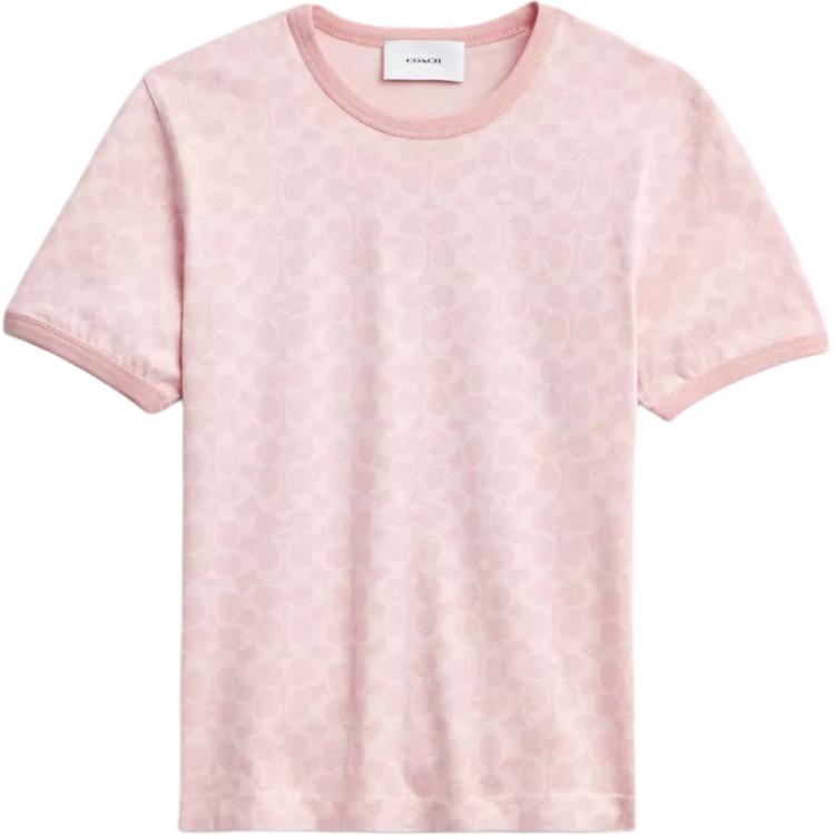 Coach Cotton Crew Neck Short Sleeve Pullover Regular T-Shirt Women tops CCB98-VQ4 L