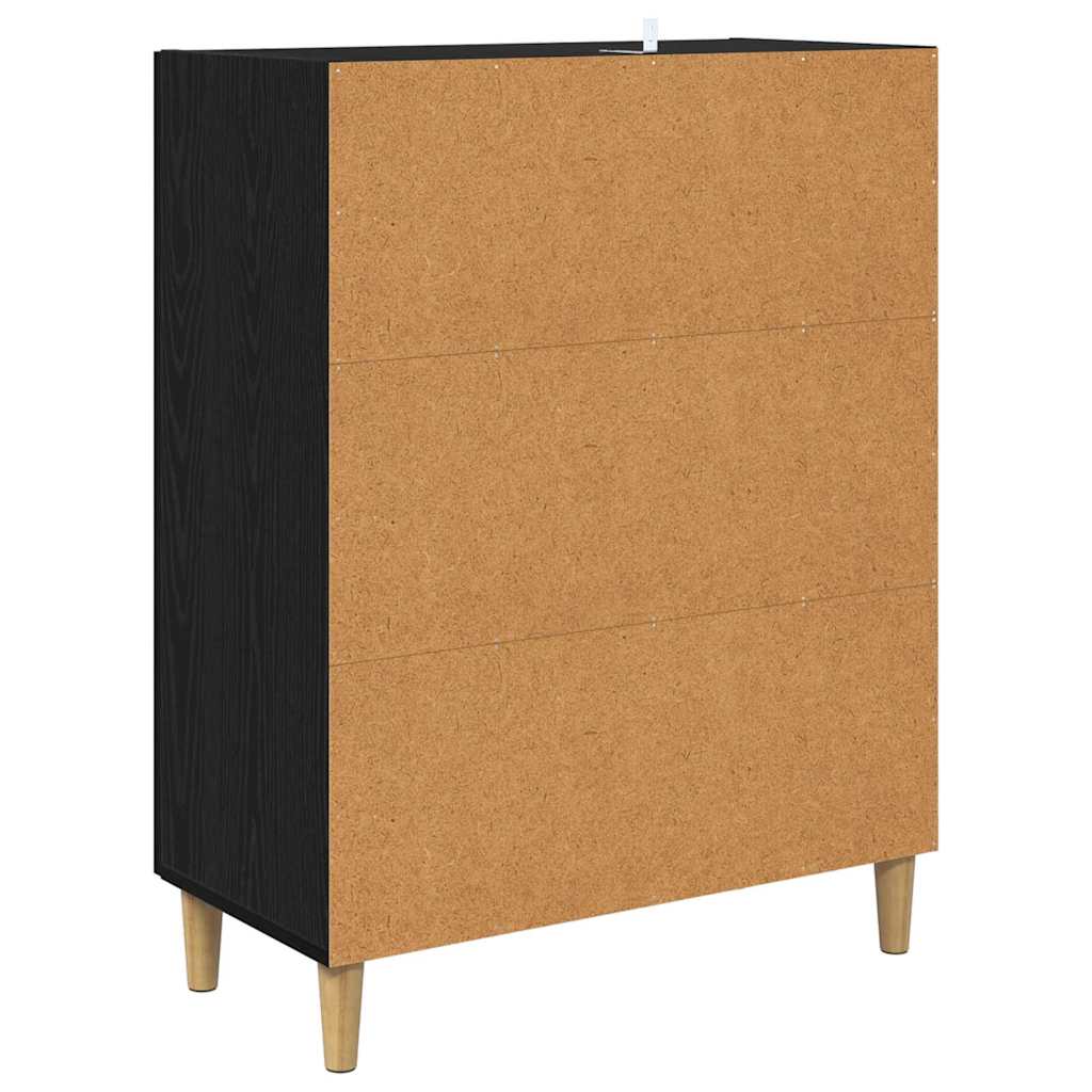 Sideboard in Black Oak Look 70 x 34 x 90 cm Engineered Wood