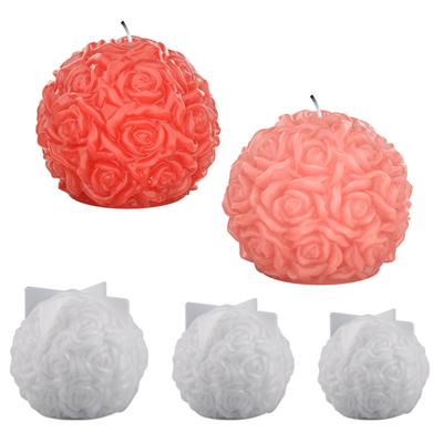 Grandi Stampi per Candele a Sfera di Rosa Stampi in Silicone a Forma di Fiore di Rosa Stampo per Fiori di San Valentino Strumento per Colata di Resina Stampo per Artigianato Fai da Te
