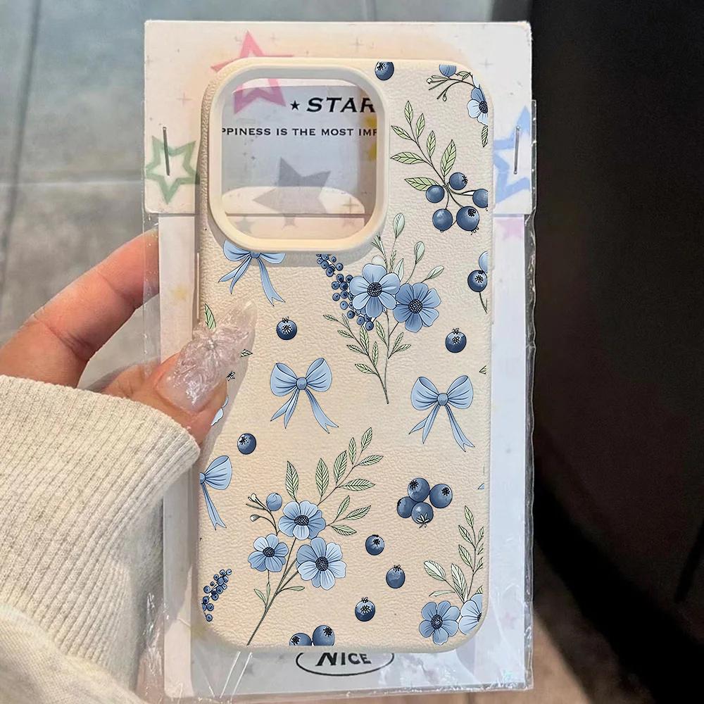 Retro Minimalist Flower Leather Silicone Case For Samsung Galaxy A57 A37 A55 A36 A26 A16 A07 A06 A54 A35 A15 A33 A53 A05S A04 5G