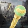 Golden Light Green Luxury Round Handle Fashion Stick for Party Decorative Walking Cane Elegant Crosier Knob Walking Stick 93cm