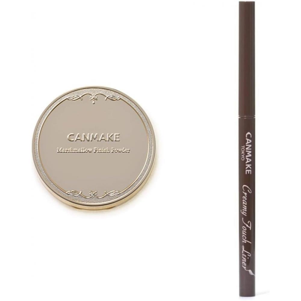 

[Купить набор] Canmake Marshmallow Finish Powder MO Matte Ochre 10 г + Canmake Gel Creamy Touch Liner 02 Средне-коричневый одинарный 0,08 г
